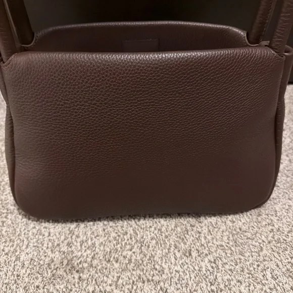 Status  Anxiety brown pebbled leather bag - Picture 4 of 5